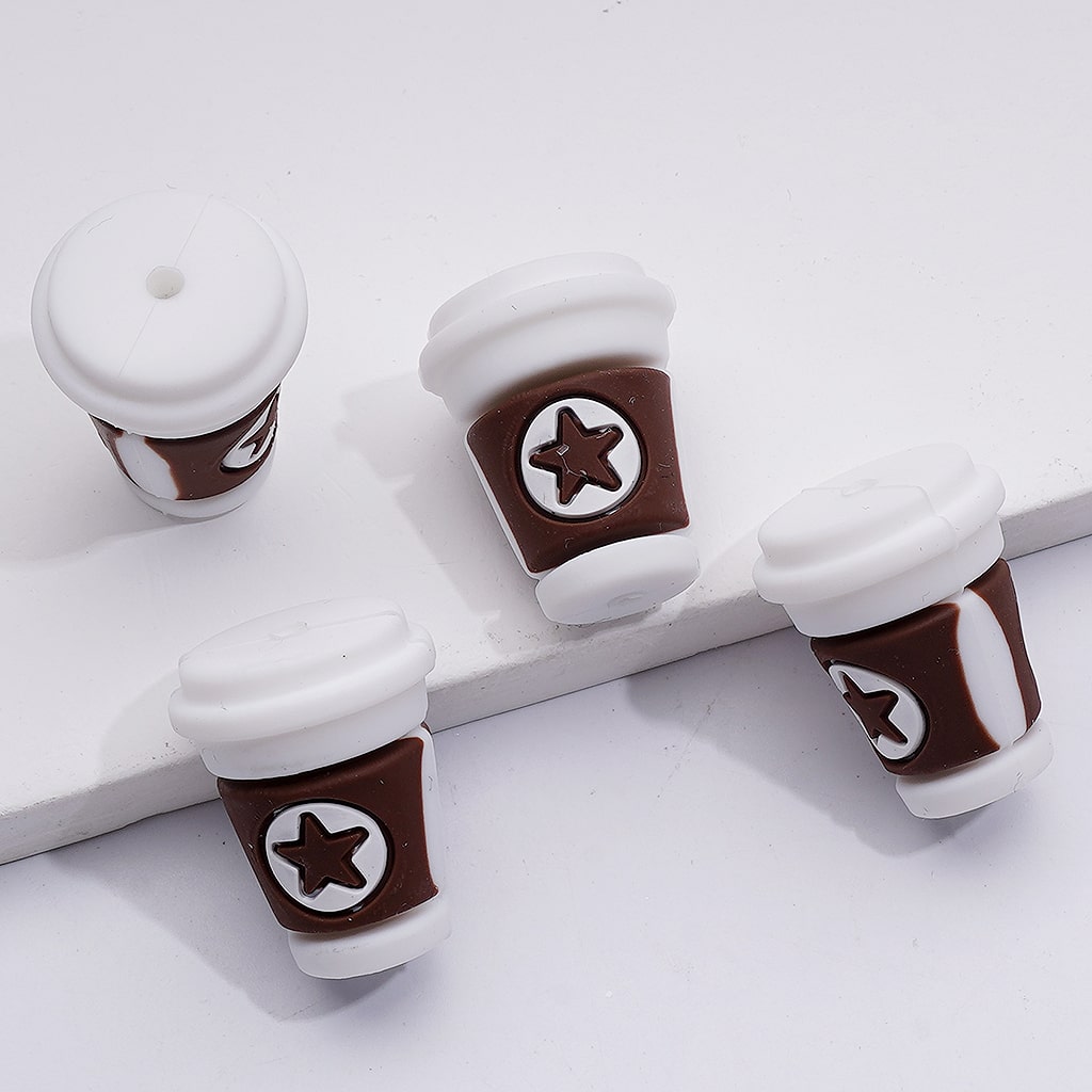 3D Cute Coffee Cup Mug Silicone Focal Beads