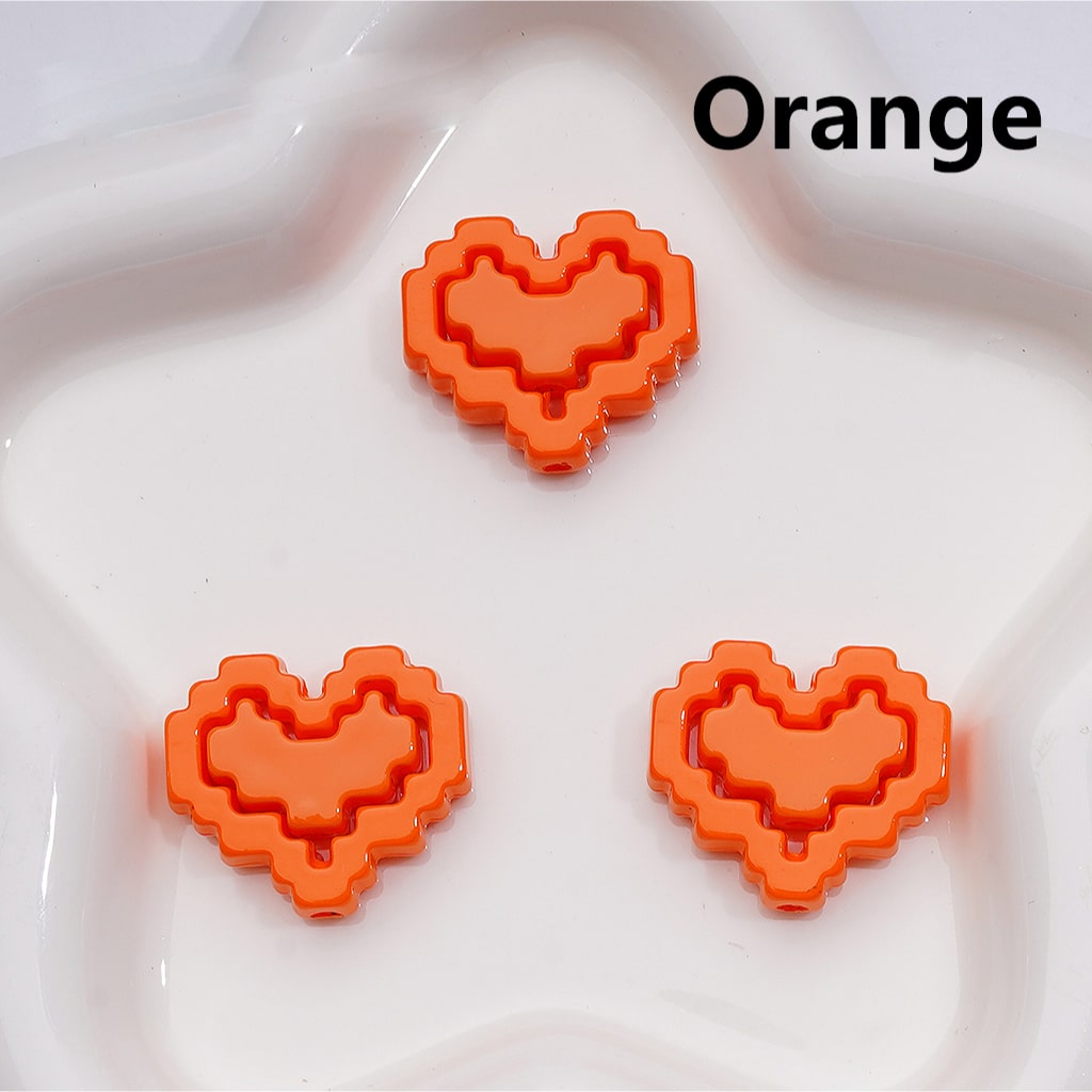 Hearts & Hearts Frame Puzzle Set Acrylic Beads Cute 30*26MM (1pcs heart + 1pcs heart frame is 1 set, 20pcs is 10 sets, Single Color is available for 200 sets Whole bag)