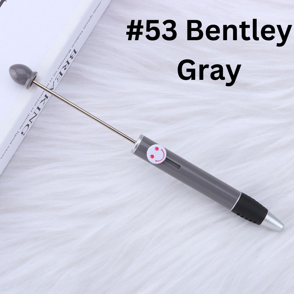 Fashionable DIY Plastic Beadable Pen with Smile Emoji in Solid Colors