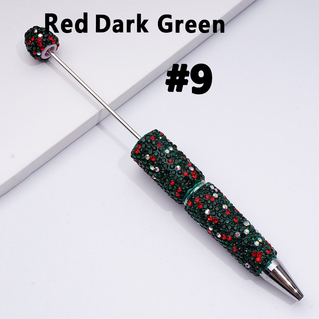 Beadable Clay Pens – Fully Wrapped in Multi-Color & AB Rhinestones for a Vibrant, Eye-Catching Design