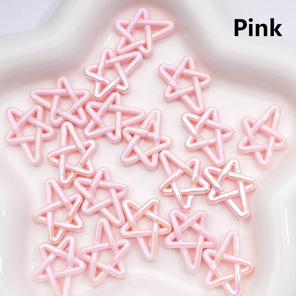 UV Coated Acrylic Beads Shiny Five-Pointed Star Design Multi-Color 19×24MM (Single Color is available for 500pcs(Whole Bag))