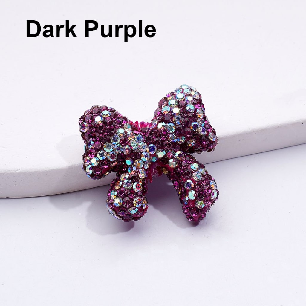 Colorful Bowknot Clay Beads with AB Rhinestones Adorable Multi-Color, 24*26MM, Random Mix