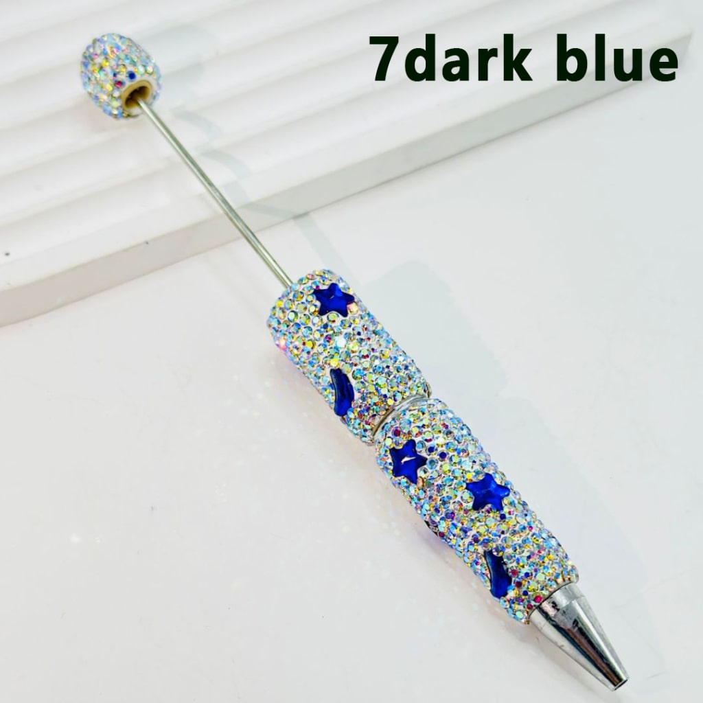 AB Color & Colorful Star with Moon Rhinestones Beadable Clay Pens, Covered the Entire Pen