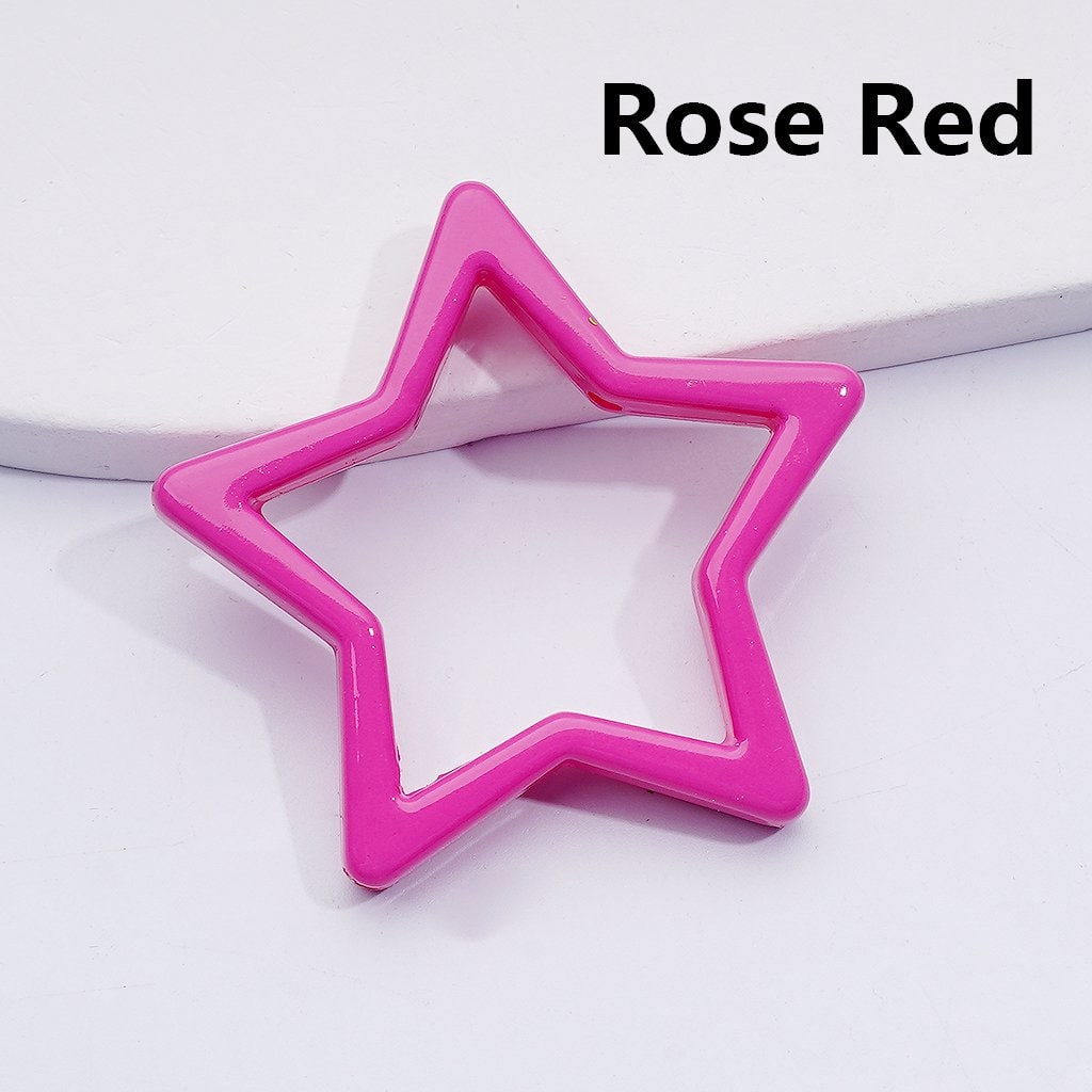 Five-Pointed Star Frame Acrylic Beads Solid Color Design, 43MM (Single Color is available for 100pcs(whole bag))