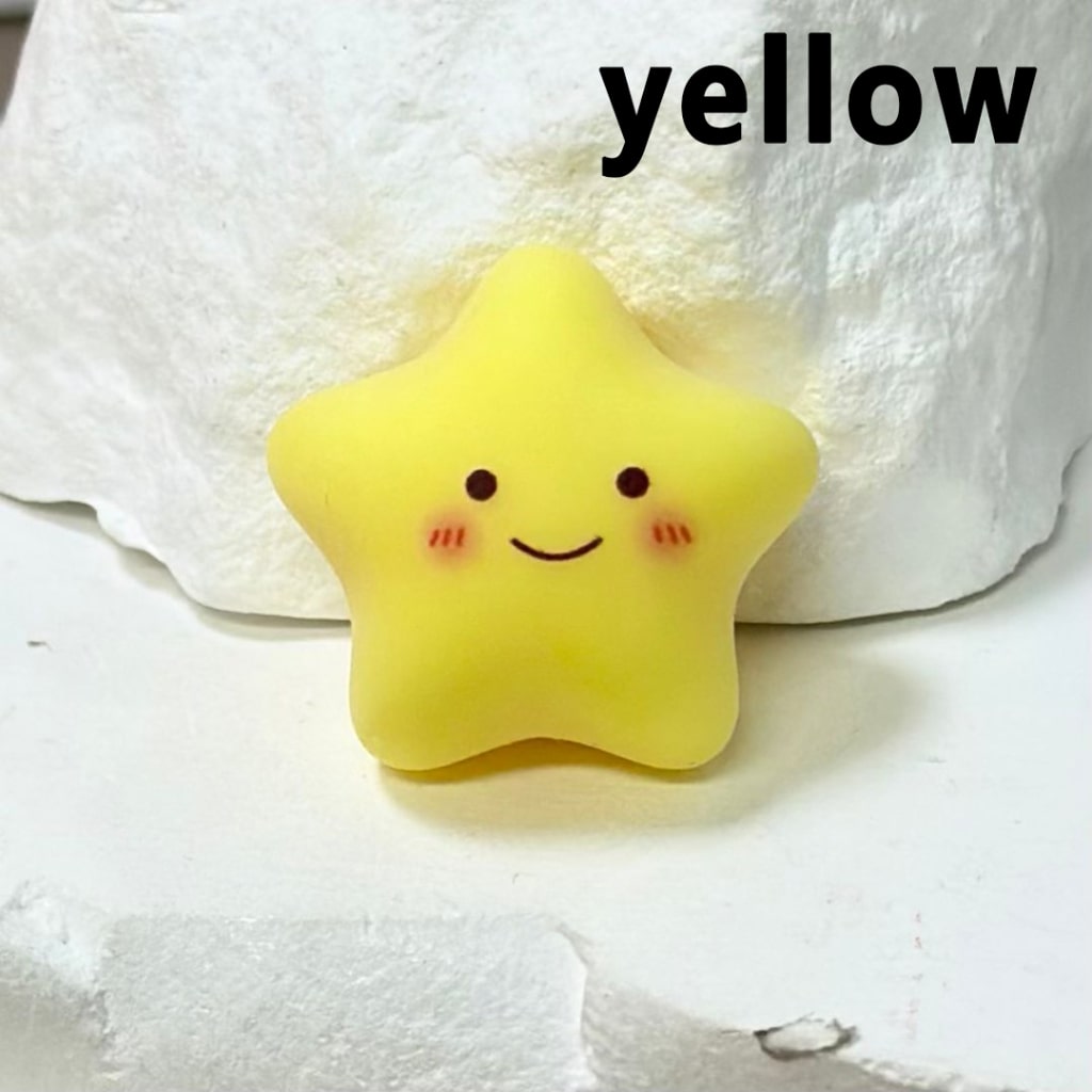 Smile Face Solid Color Star Acrylic Beads, Around 24*23MM