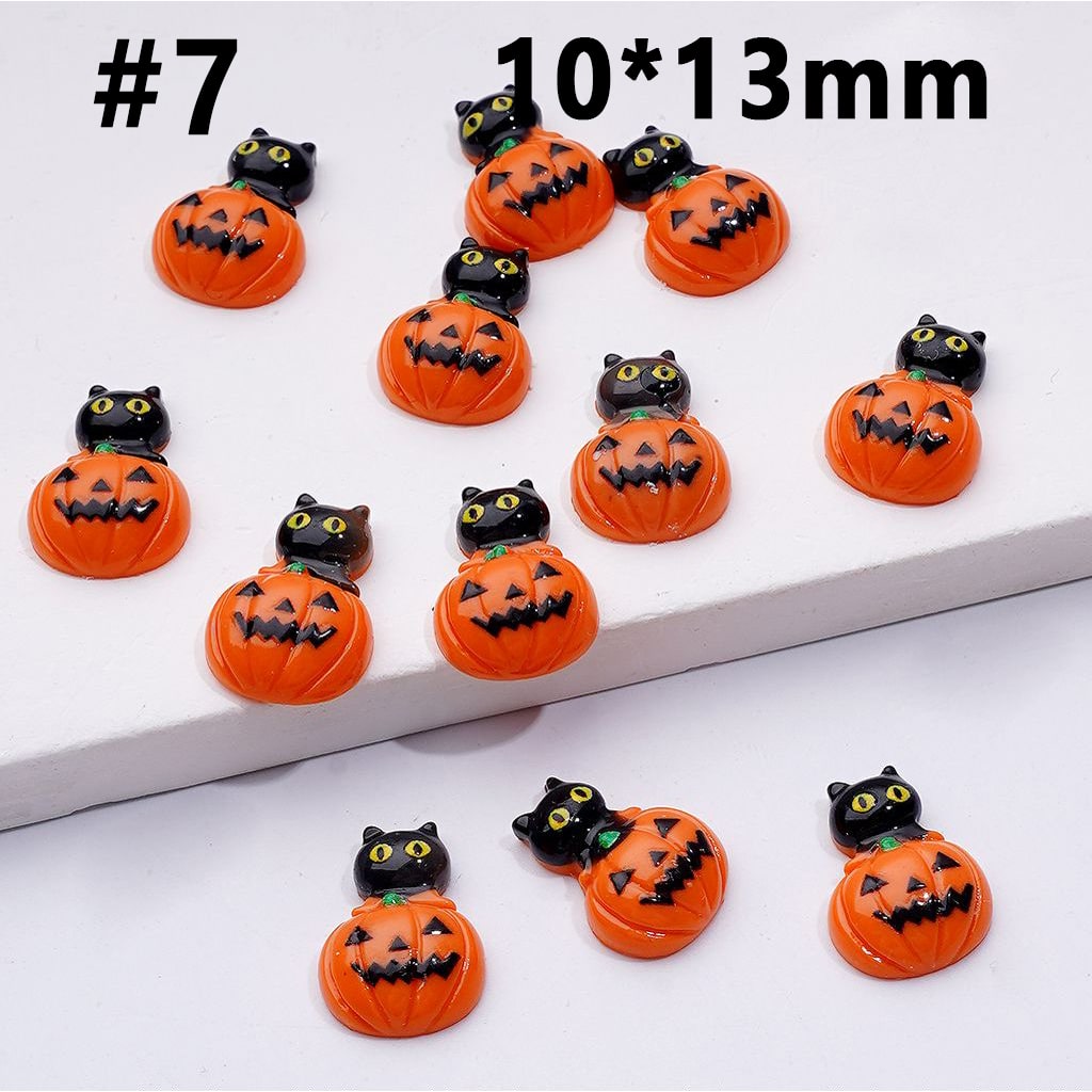 Festive Halloween Series Charms – Tiny Cross, Bat, Pumpkin & Ghost Jewelry Accents