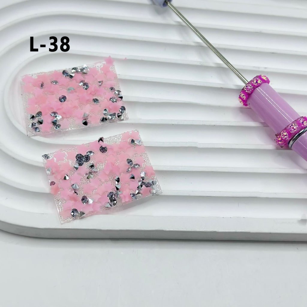Clear Rhinestones Pink Stars for Pen with DIY Bling Bling Wraps Tapes, Around 40*28MM, 78pcs in 1 Sheet, Please Read the Description