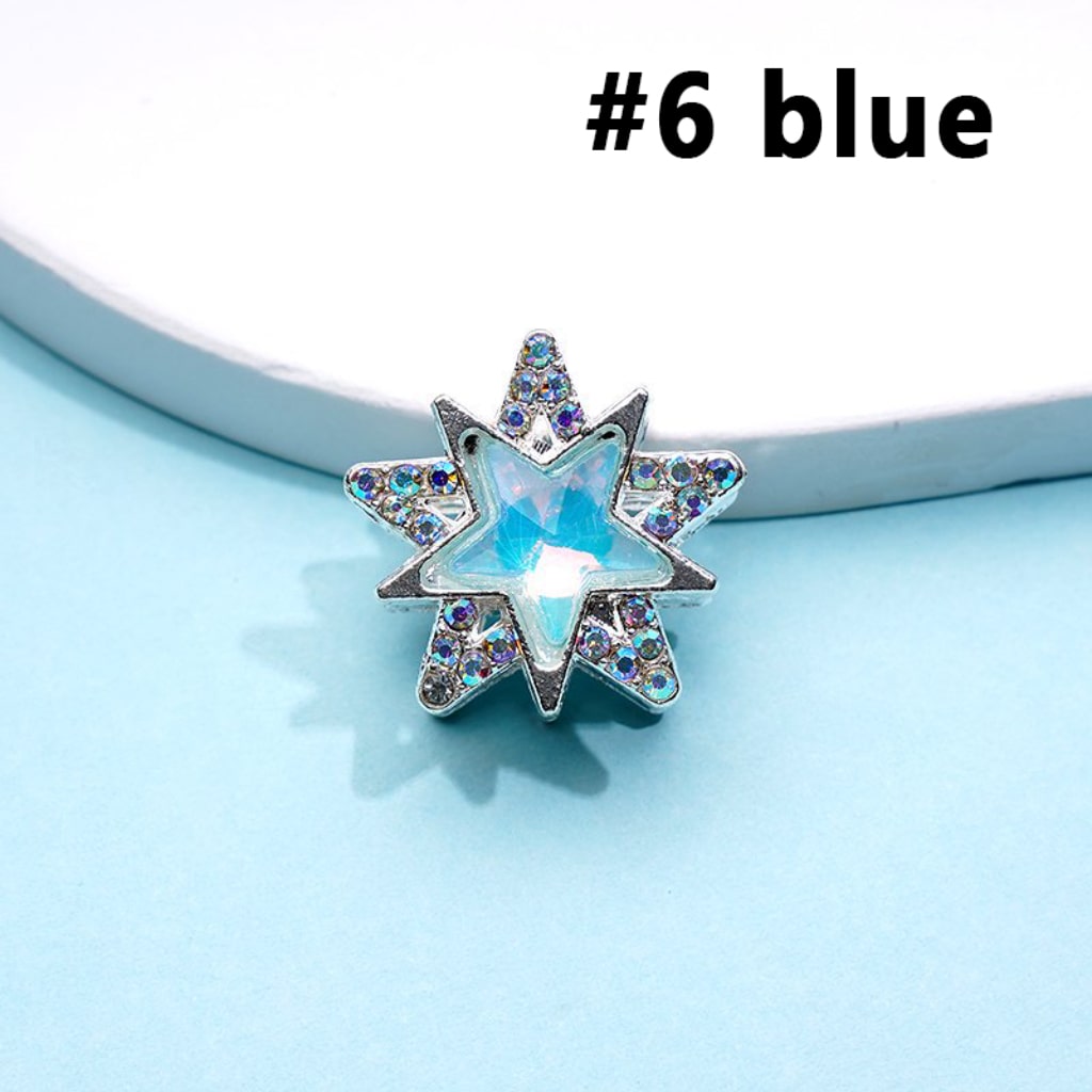 Stars Bling Bling Silver Alloy with Colorful Stars Mini AB Rhinestones Beads, Around 20MM