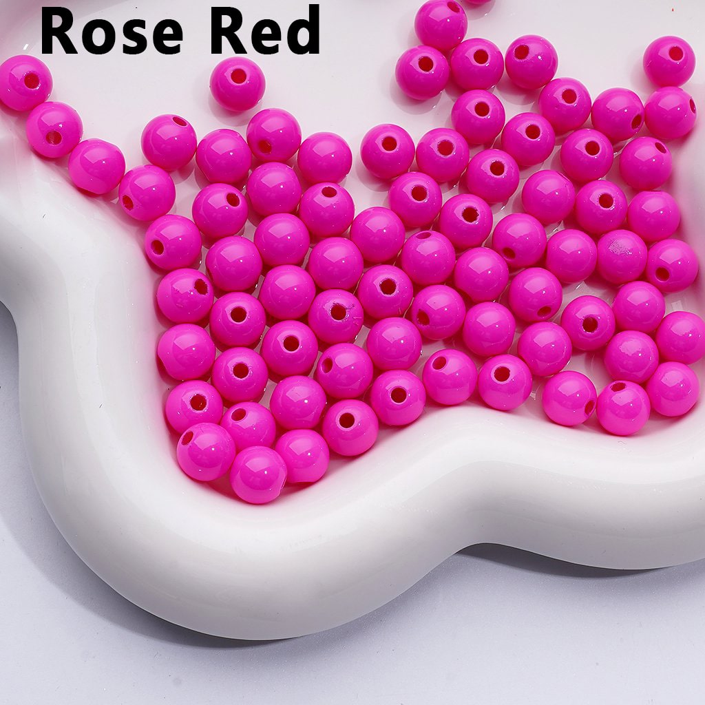 Vibrant Mini Round Acrylic Beads – Multi-Color Baking Stoving Varnish, 7MM