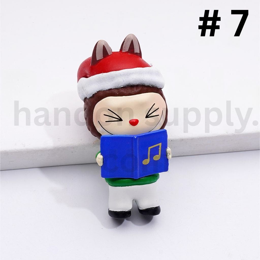 Cute Labub Christmas Figures Po Mar Style Blind Box Charms Approx. 40×20MM No Hole