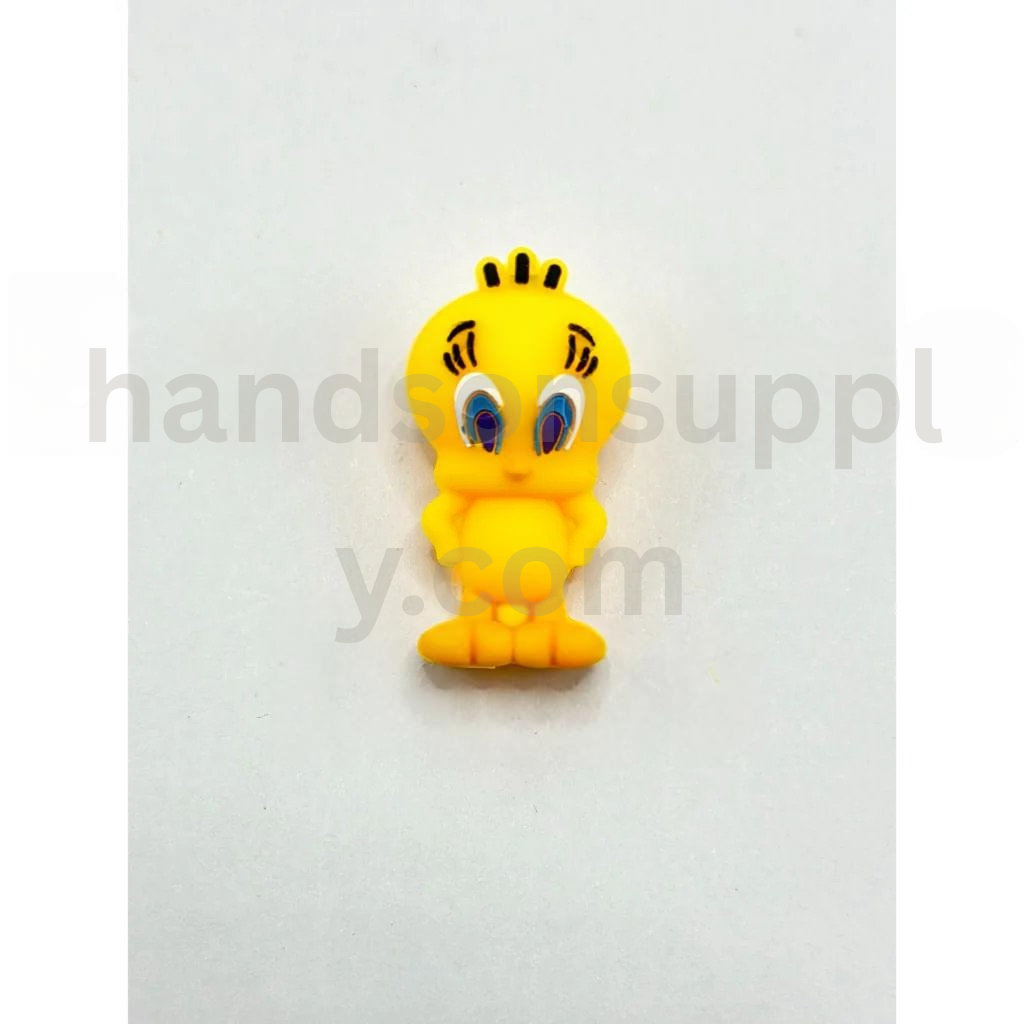 3D Cute Tweet Bird Silicone Focal Beads