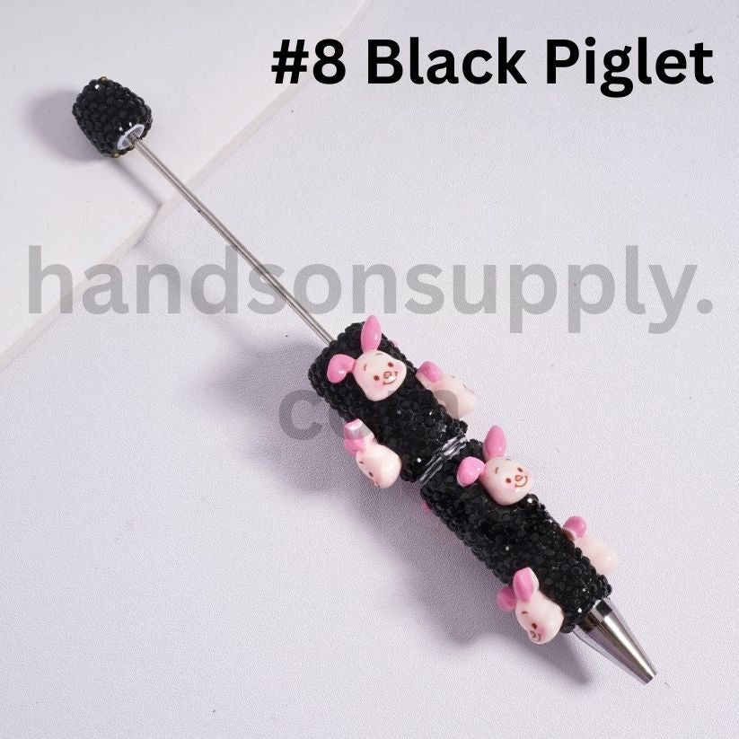 Winnie the Pooh & Friends characters Beadable Clay Pens with AB Black Rhinestones