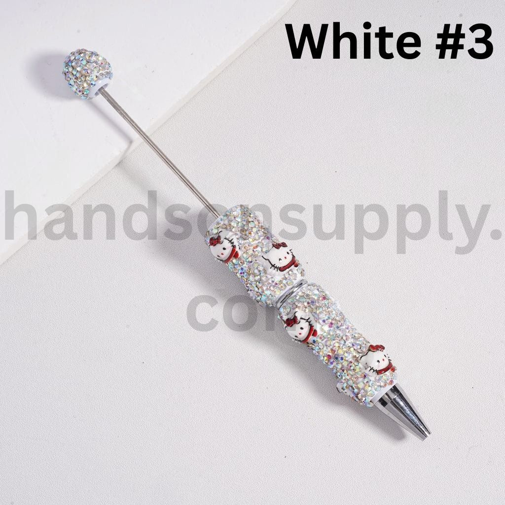 Colorful Beadable Clay Pens with Rhinestones Sanrio Family Charms (Hello Kitty, Pochacco, Pom Pom Purin, Kuromi)