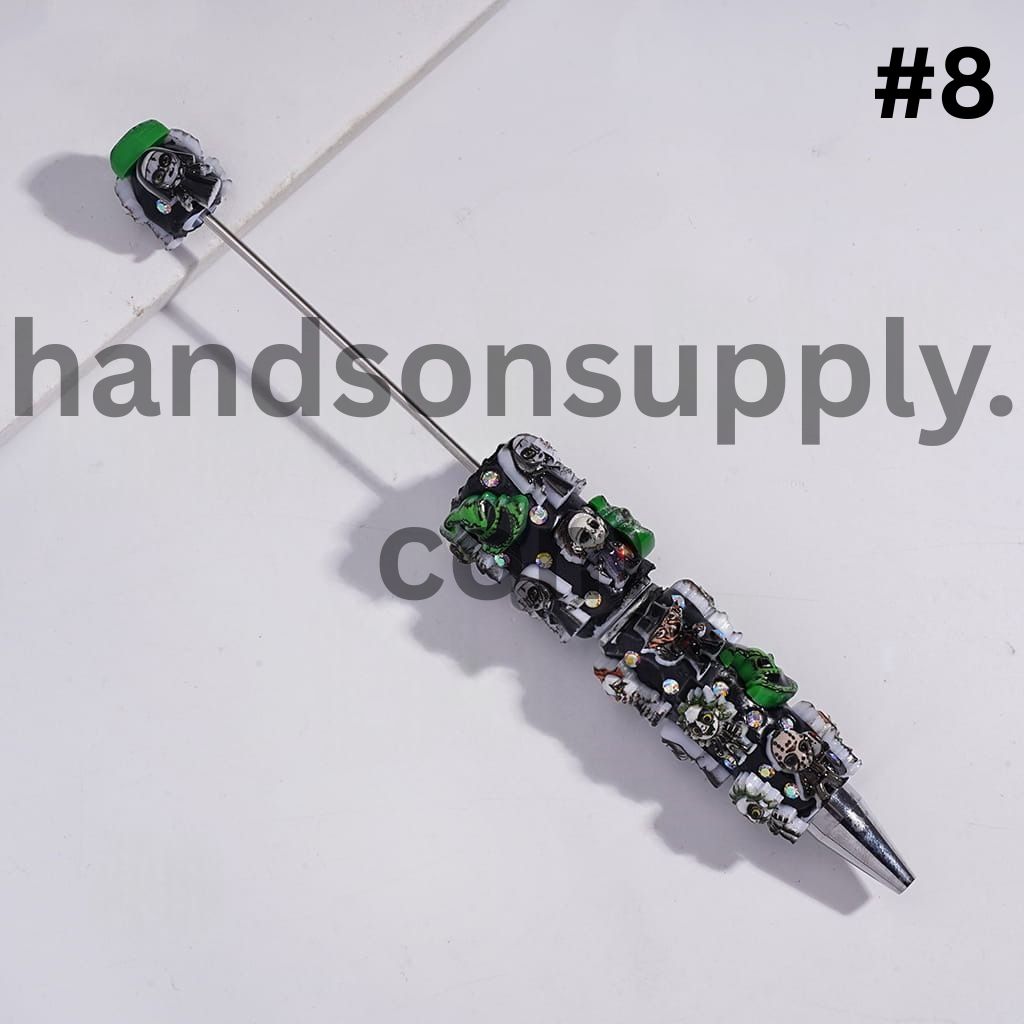 Horror Character Series Dark Halloween Theme & AB Rhinestones Beadable Clay Pens