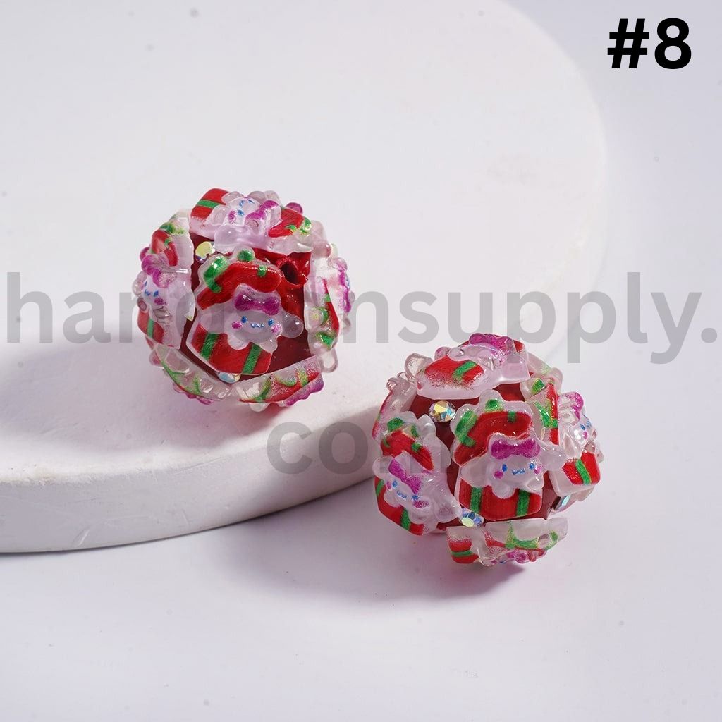Christmas Icons & Sanrio Characters Santa, Snowman, Christmas Hat Socks Elk Snowman Christmas Tree, Pochacco Cinnamonrol Pom Pom Puri AB Rhinestones & More 20mm Clay Beads