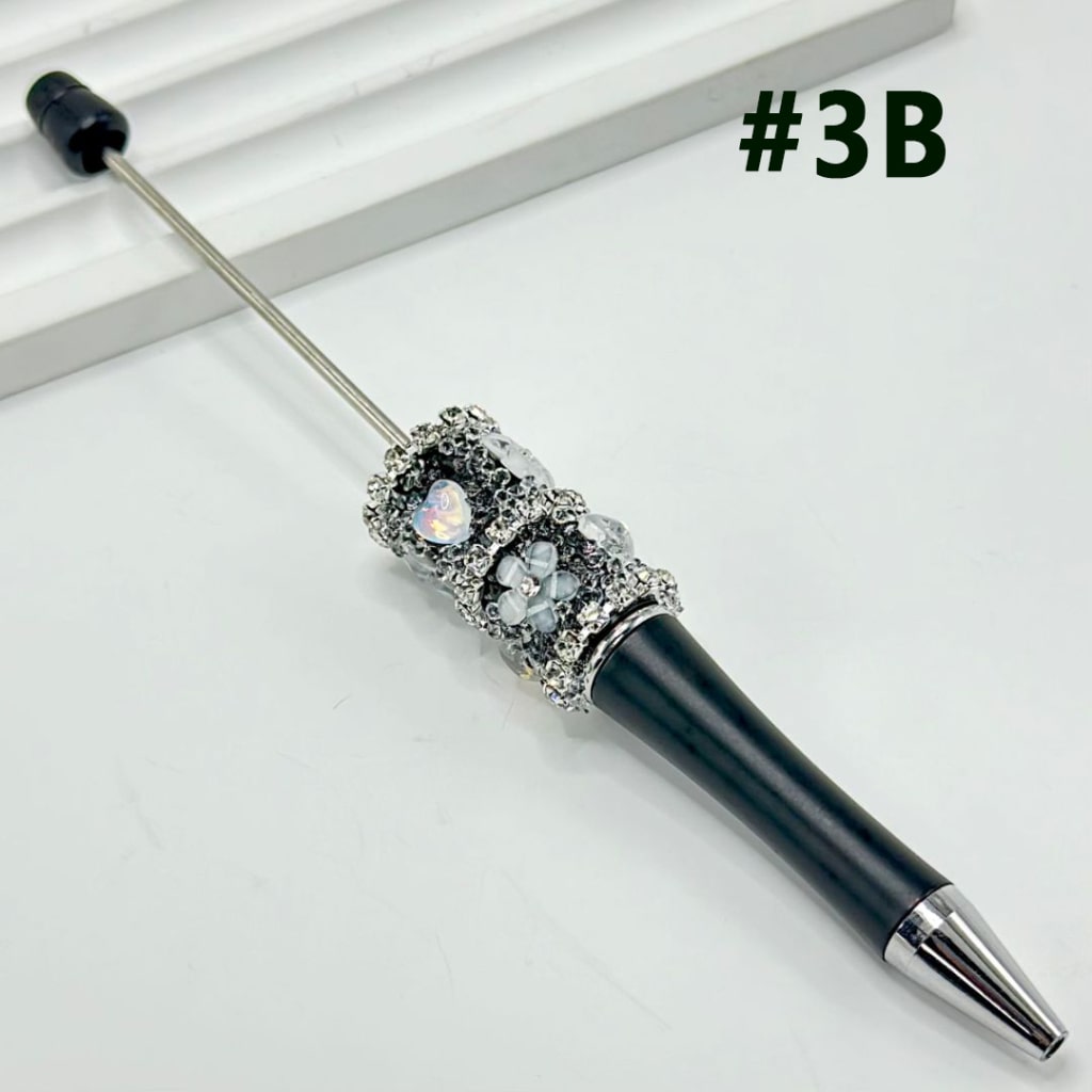 Clear Rhinestone with DIY Beadable Pen Chain Mini Cute Flowers Clear Hearts in Solid Color
