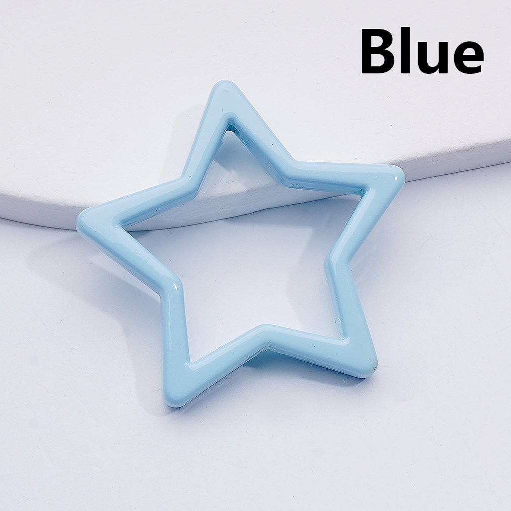 Five-Pointed Star Frame Acrylic Beads Solid Color Design, 43MM (Single Color is available for 100pcs(whole bag))