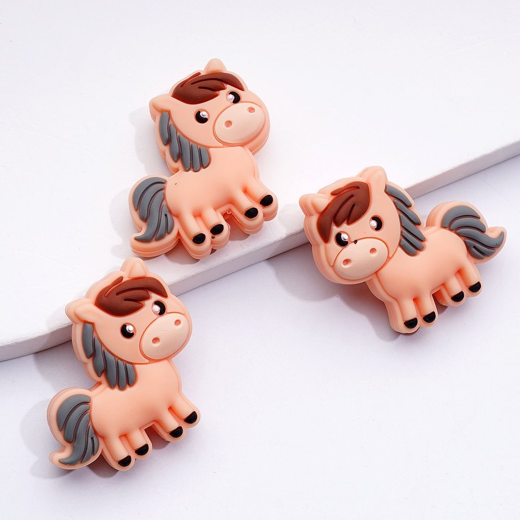 Adorable Vivid Baby Pony Silicone Focal Beads – Charming & Eye-Catching