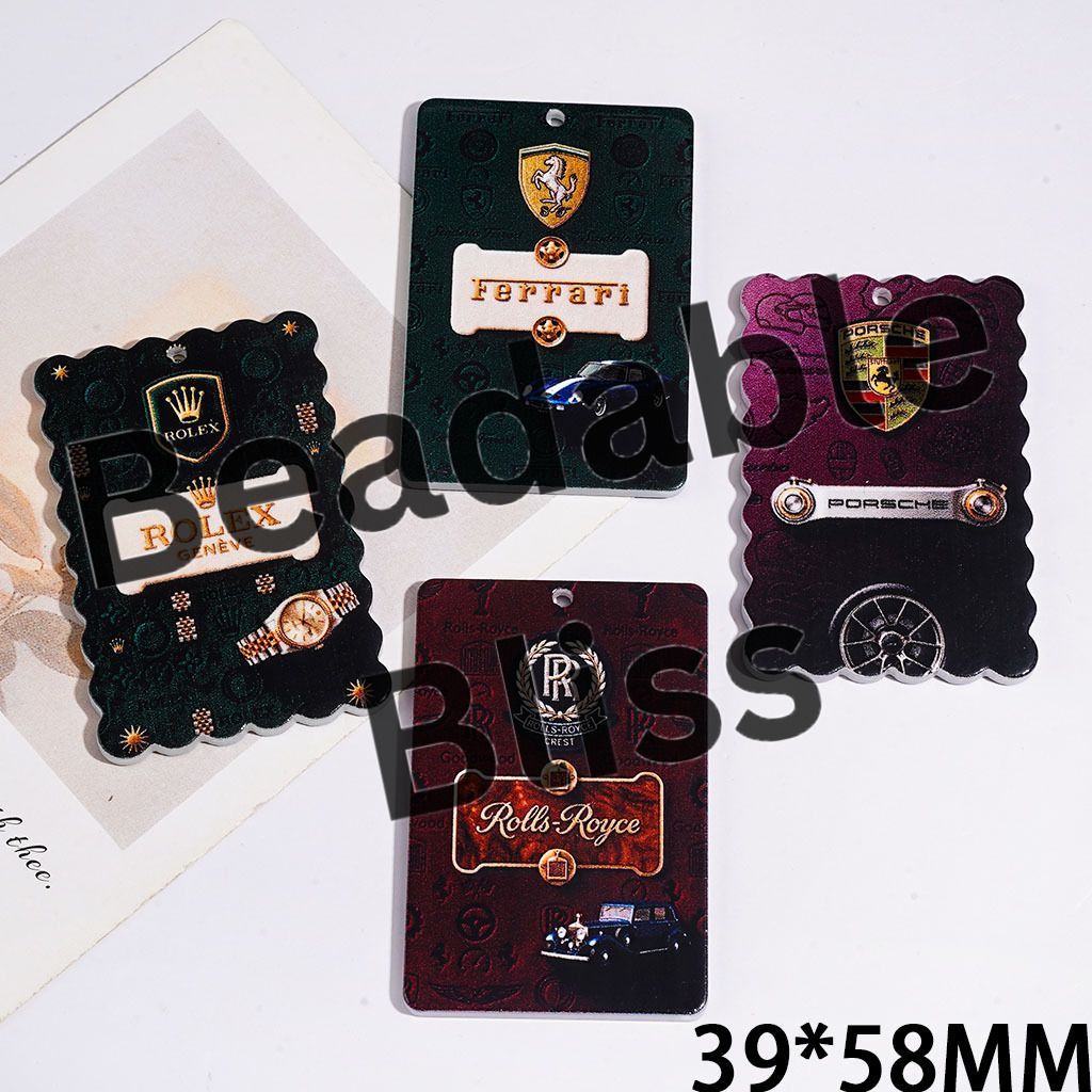 Famous Car and Watch Acrylic Pendants, 39*58MM Random Mix