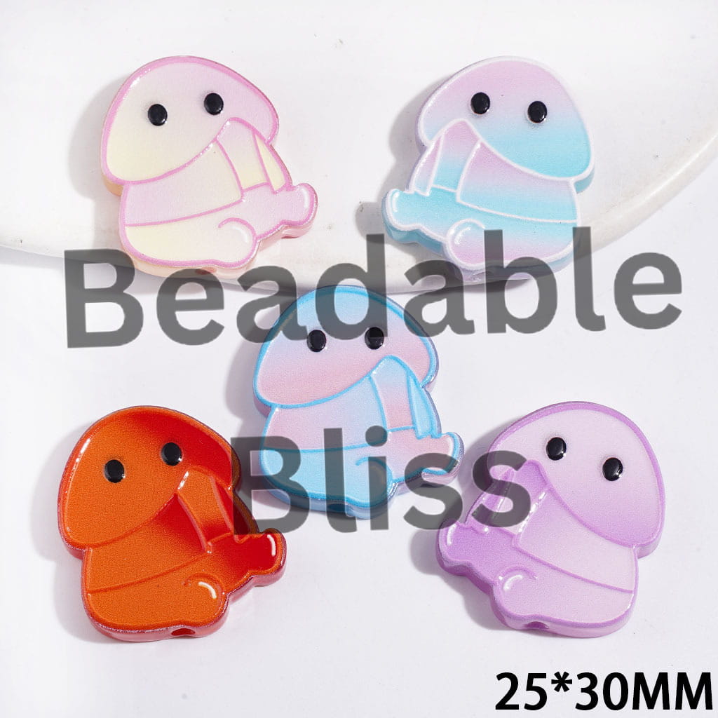 Acrylic Beads Man Exclusive in Gradient, 25*30MM Multi-Color Random Mix