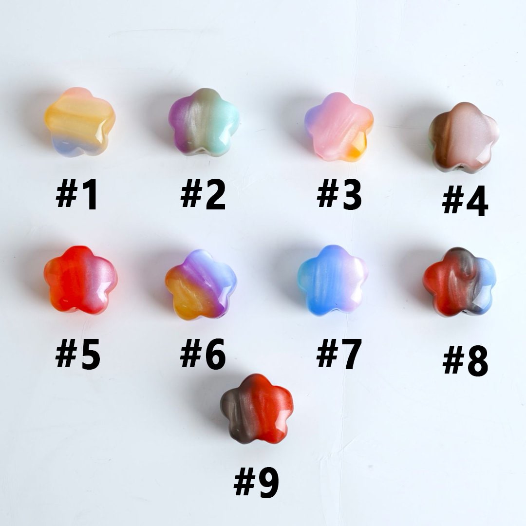 Nebula Style Flower Mixed Color Acrylic Beads, Around 20MM, Please Read the Description