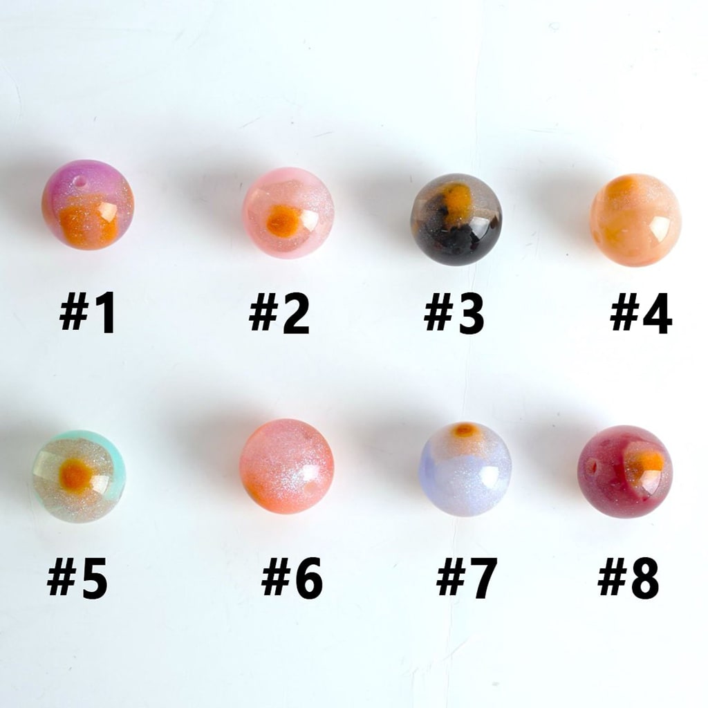 Colorful Glittery Nebula Round Acrylic Beads, 16MM, Please Read the Description