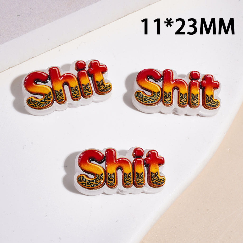 Text Humor Theme Acrylic Beads, Various Style