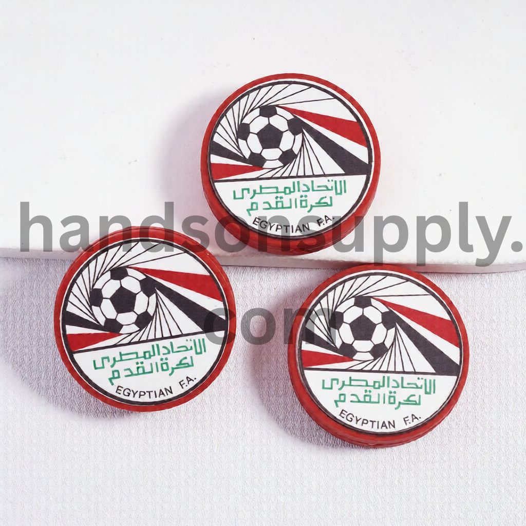 Egypt Football Soccer Team Print Sport Theme Flat Round Shape Silicone Focal Beads