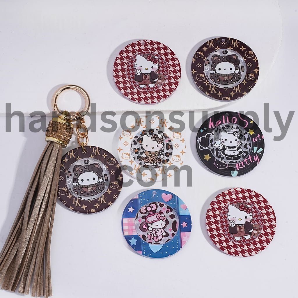 Cute Cat Character Series Acrylic Pendant Beads, 41MM Random Mix