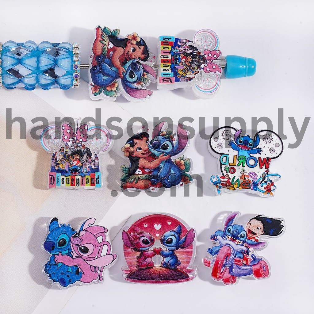 Translucent Blue Monster Character Series Acrylic Beads Random Mix