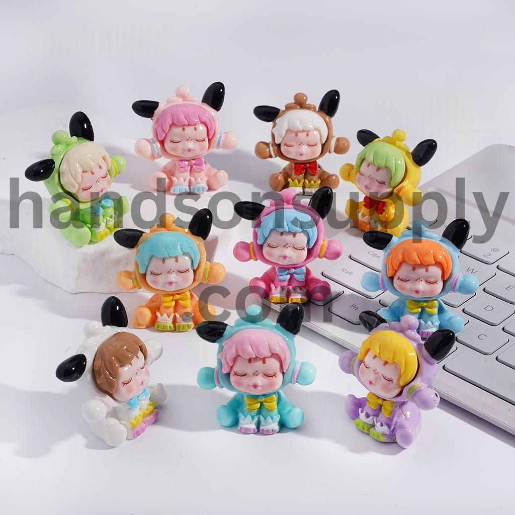 Cute Freckle‑Face Baby Girl in Sitting Position Figurine 41MM, No Hole, Random Mix