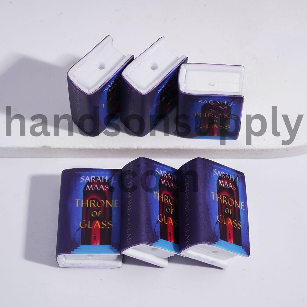 3D Mini Book with Warrior in Front of Archway Pattern Teenage Fantasy Series Silicone Focal Beads