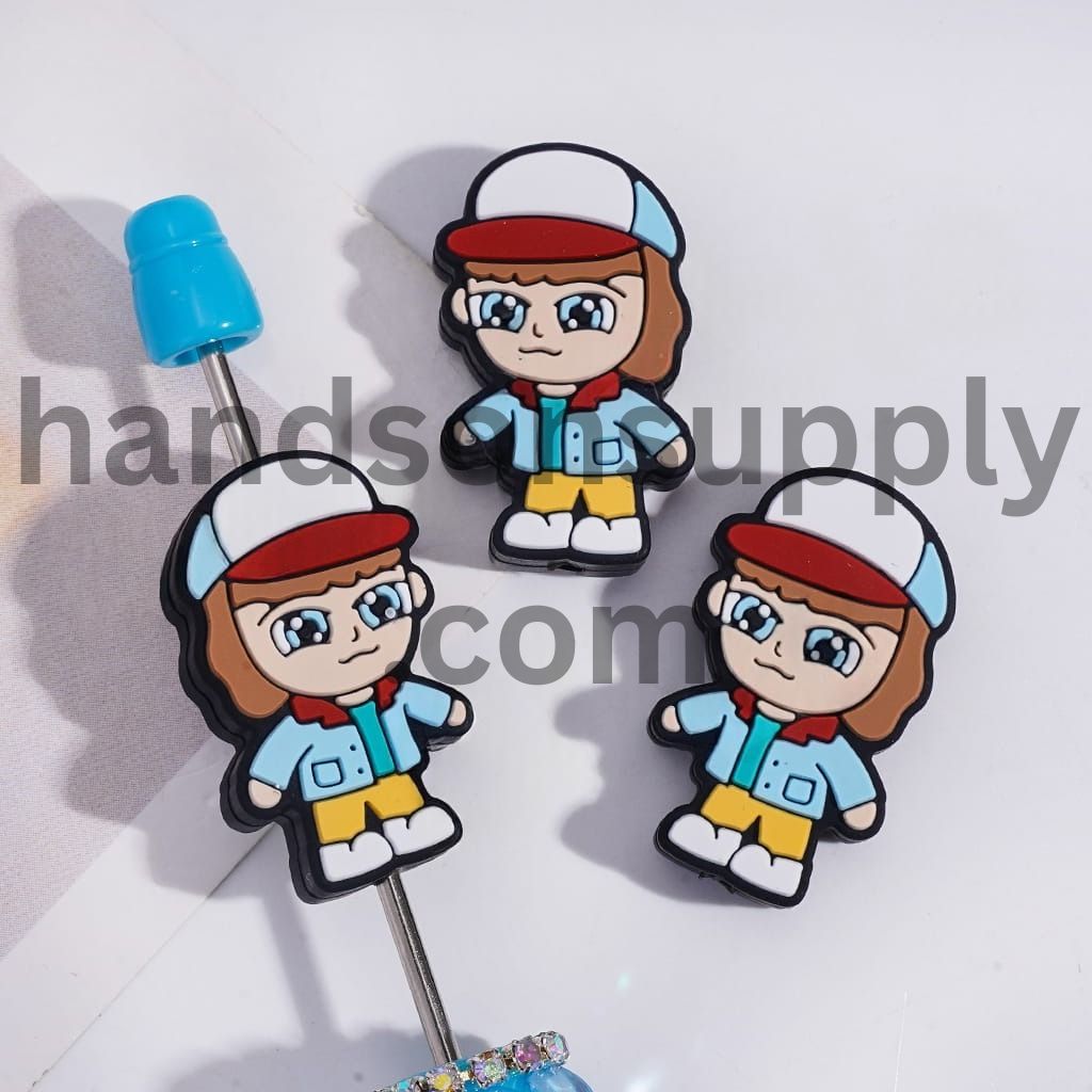 Baseball Cap Boy Horror Character Silicone Focal Beads