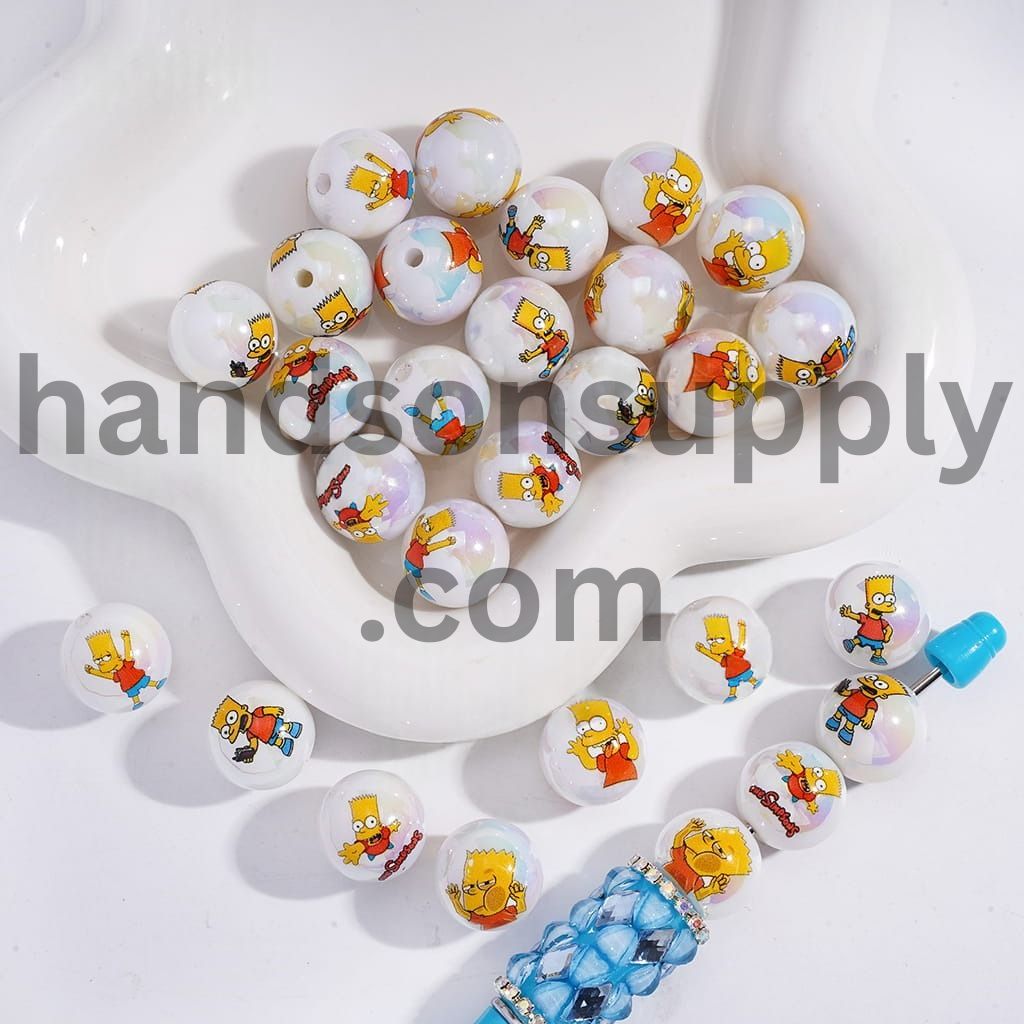 UV Coated American Humorous Family Round Acrylic Beads for Bracelets 16MM