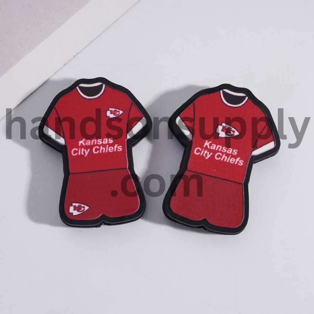 KC Football Set Jersey Design Silicone Focal Beads
