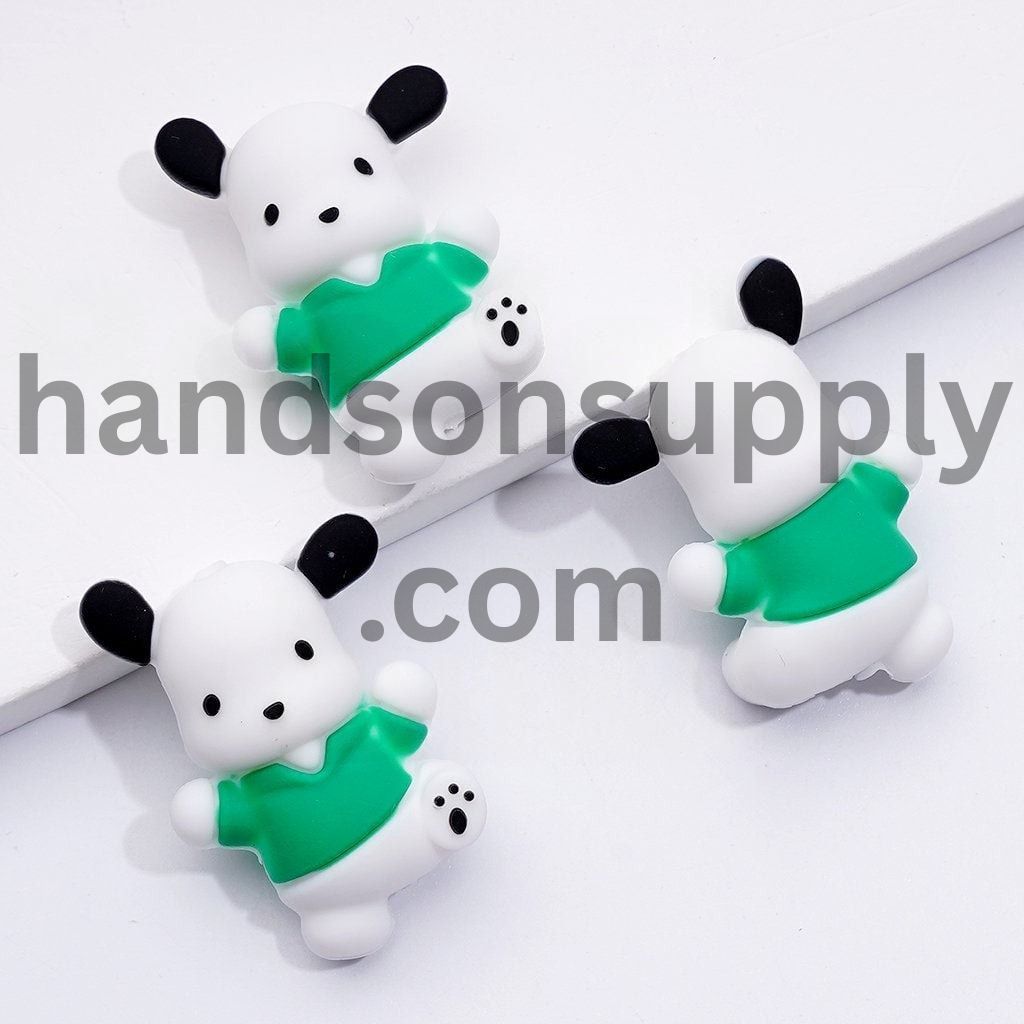 3D Cute Puppy Dog Animal Character Silicone Focal Beads