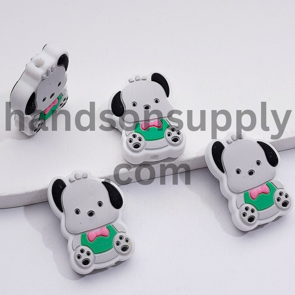 Cute Cartoon Dog Character Silicone Focal Beads
