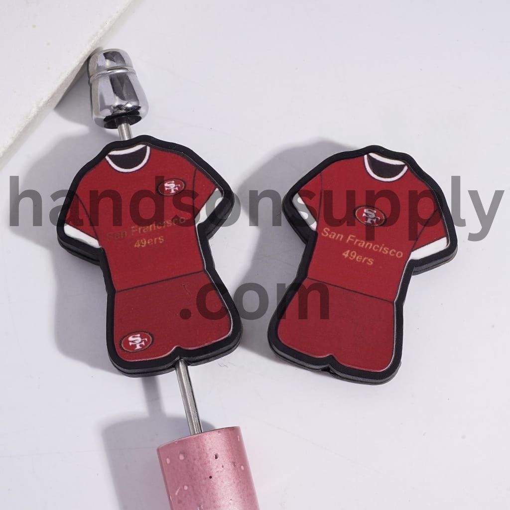 SF Football Set Jersey Sport Theme Silicone Focal Beads
