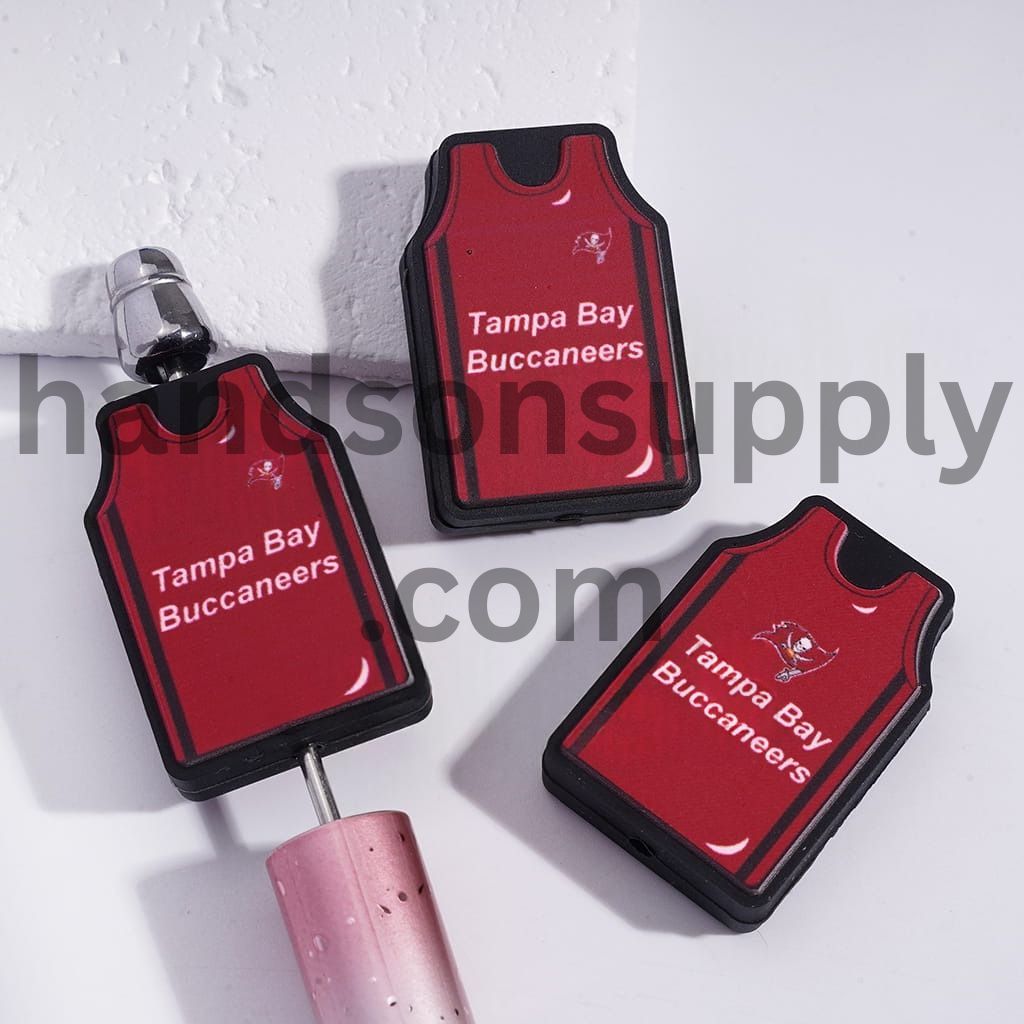 Tampa Football Jersey Sports Theme Design Silicone Focal Bead