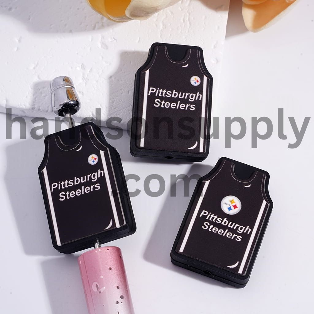 Silicone Focal Beads Pittsburgh Football Jersey