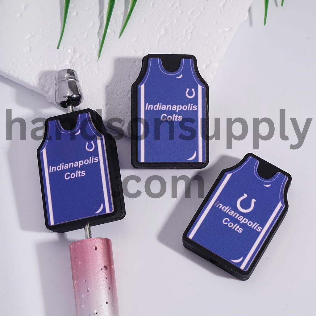 Indianapolis Indy Football Jersey Colts Team Sports Design Silicone Focal Bead
