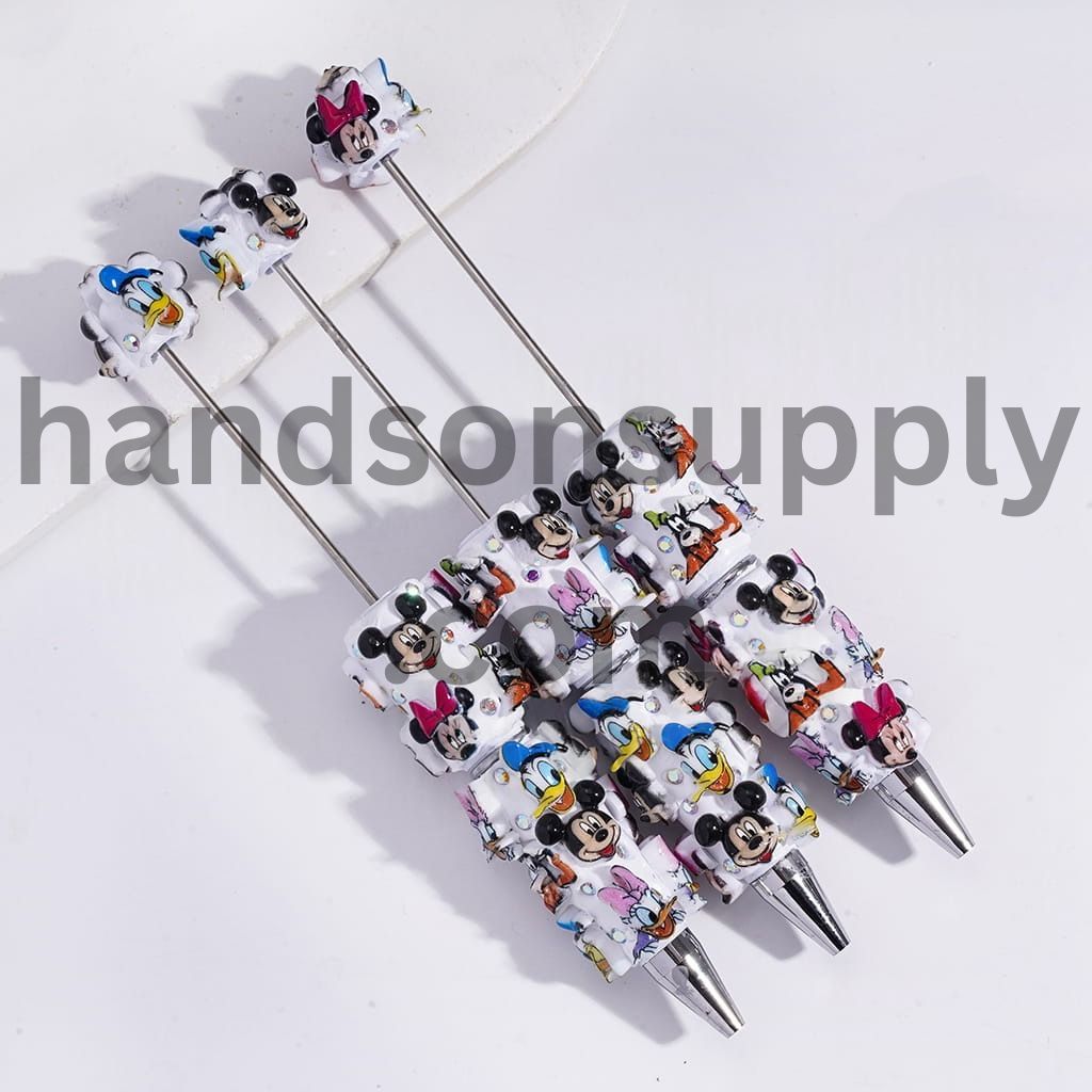 Cute Character Classic Animation Animal Series with AB Rhinestones Beadable Clay Pens