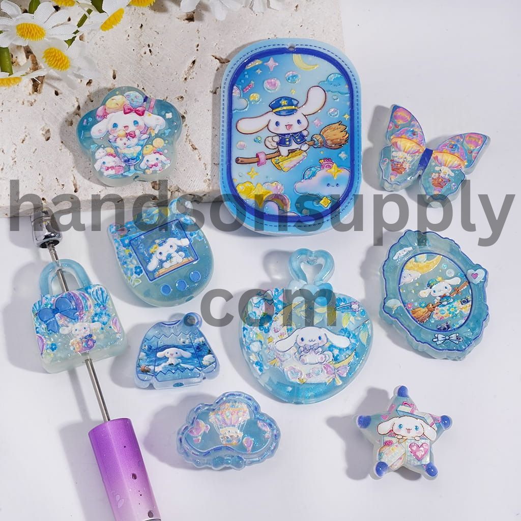 Cute Elegant Dragonfly Character in Various Design Print Acrylic Beads Random Mix