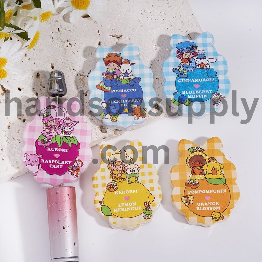 Acrylic Beads Berry Girl and Adorable Character Fruit Theme, 28*37MM, Random Mix