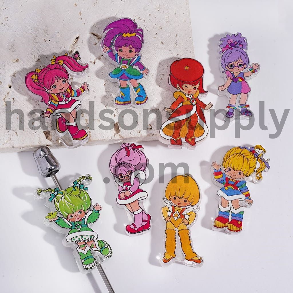 Translucent Rainbow Fairy Girl Character Magic Fantasy Series Acrylic Beads Random Mix