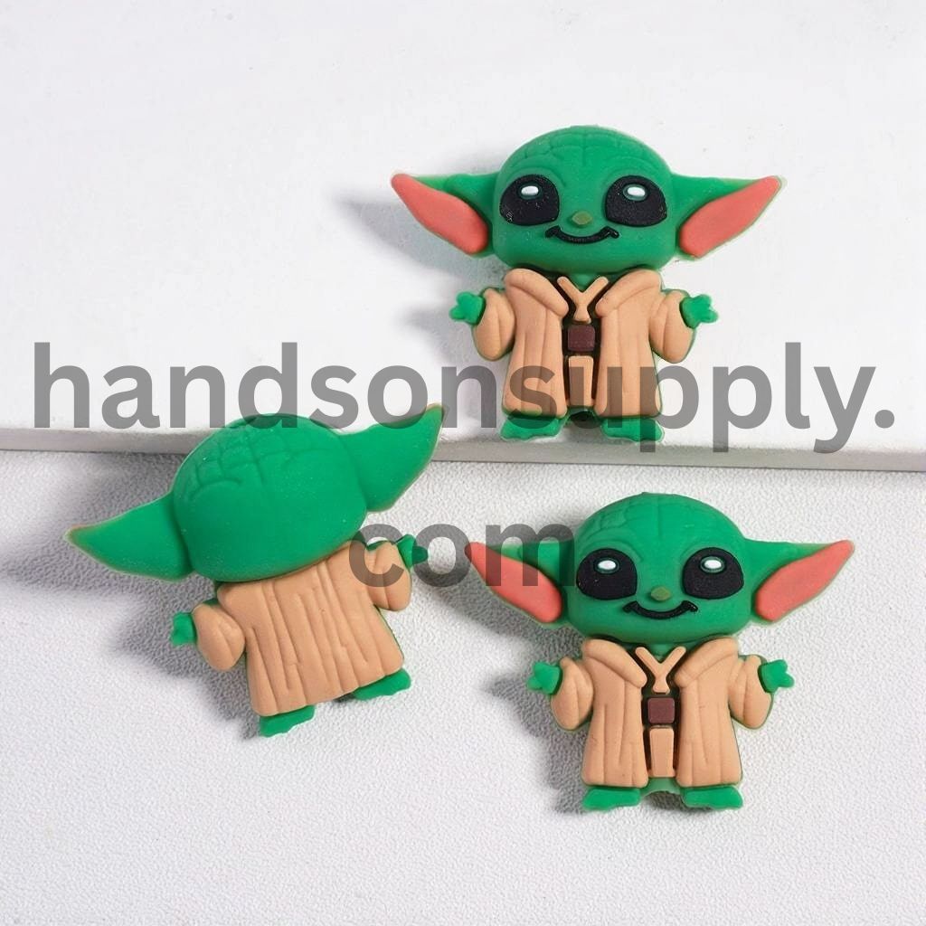 3D Cute Green Toy Adventure Big Ears Character Silicone Focal Beads