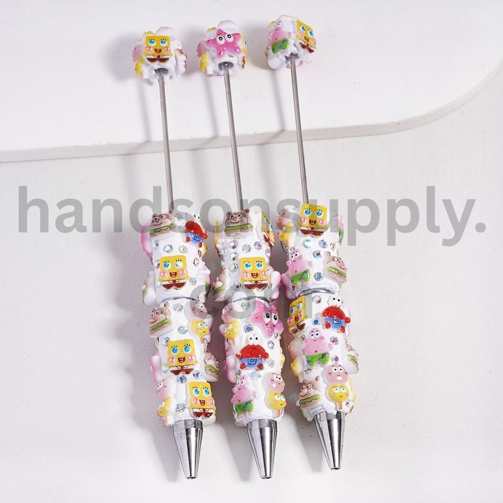 Cute Sponge Baby Series and AB Rhinestones, Beadable Clay Pen Random Mix