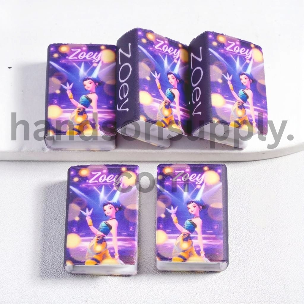 3D Mini Purple Book Lovely Girl with Darts Under Spotlight Silicone Focal Beads