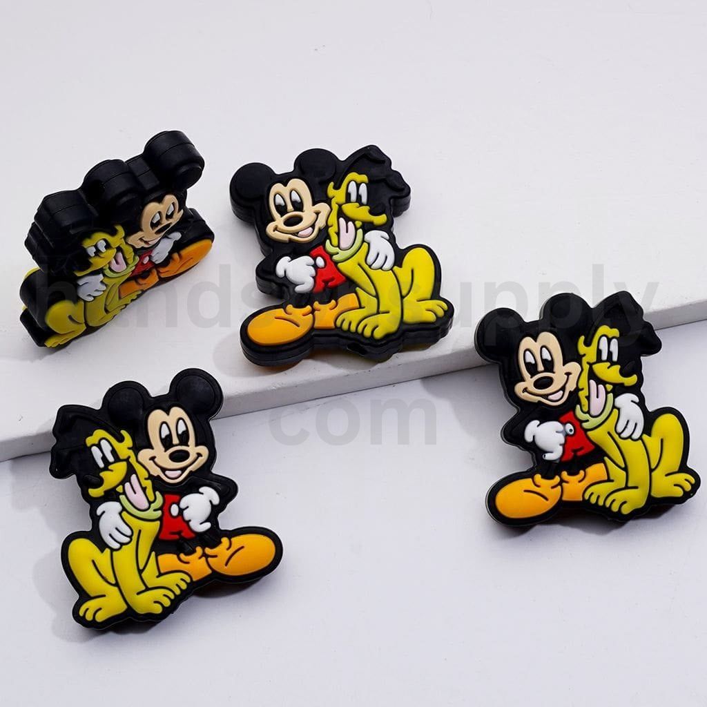 Cute Disne Dog Plut and Micke Mous Silicone Focal Beads