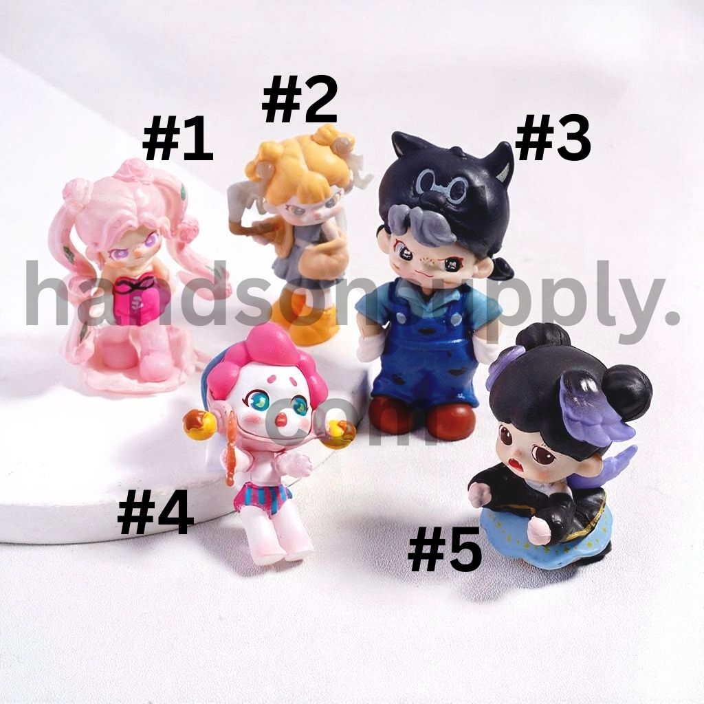 Cool & Angry Baby Girl Acrylic Figurines Jewelry Accessories (No Hole)